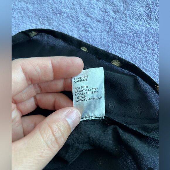 Yumi Kim Sparks Fly One Shoulder Top in Hot Spot Gold Polka Dot - Picture 5 of 16